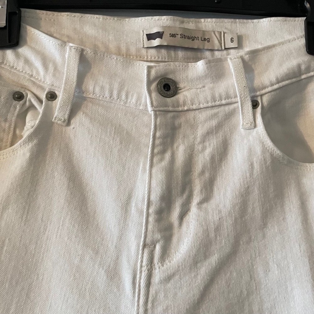 Levi's 505 White straight leg jeans Size 6